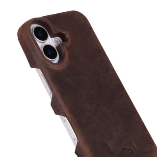 Mason Full-Grain Leather MagSafe Case – iPhone 17, Distressed Coffee
