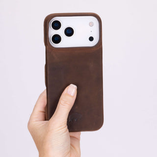 Mason Full-Grain Leather MagSafe Case – iPhone 17 Pro Max, Distressed Coffee