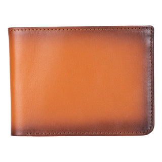 Merlin Full‑Grain Leather Bifold Wallet, Burnished Tan