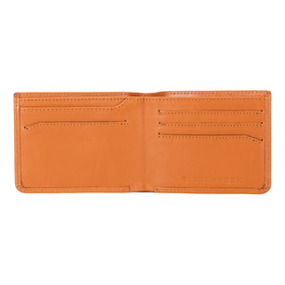 Merlin Full‑Grain Leather Bifold Wallet, Burnished Tan
