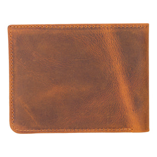 Merlin Full‑Grain Leather Bifold Wallet, Golden Brown