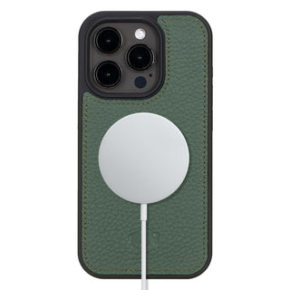 Modern York MagSafe Leather Case – iPhone 15 Pro, Green