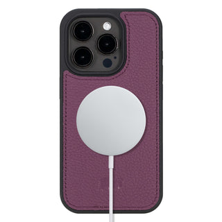 Modern York MagSafe Leather Case – iPhone 15 Pro, Purple