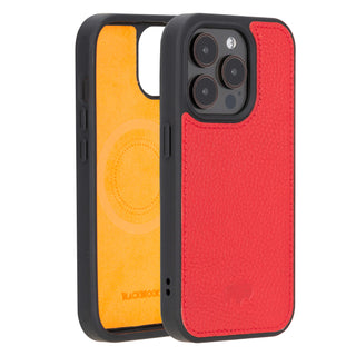 Modern York MagSafe Leather Case – iPhone 15 Pro, Red