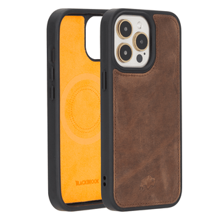 Modern York MagSafe Leather Case – iPhone 15 Pro, Distressed Coffee
