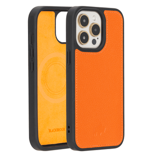 Modern York MagSafe Leather Case – iPhone 15 Pro, Orange