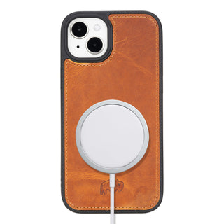 Modern York MagSafe Leather Case – iPhone 15 Plus, Golden Brown