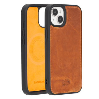 Modern York MagSafe Leather Case – iPhone 15 Plus, Golden Brown