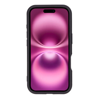 Modern York MagSafe Leather Case – iPhone 16, Pebble Black