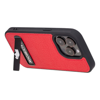 Reed Leather Snap‑On Case with Stand – iPhone 15 Pro, Red