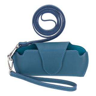 Harbor Leather Eyewear Case, Blue