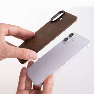 Rohan MagSafe Leather Back Case - iPhone 16, Distressed Coffee