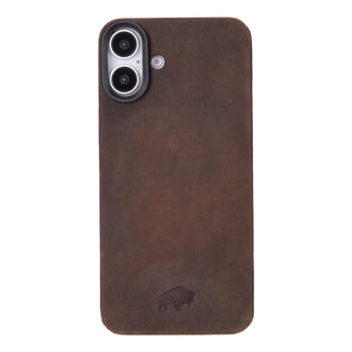Rohan MagSafe Leather Back Case - iPhone 16, Distressed Coffee
