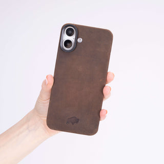 Rohan MagSafe Leather Back Case - iPhone 16, Distressed Coffee