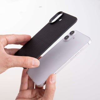 Rohan MagSafe Leather Back Case - iPhone 16 Plus, Pebble Black