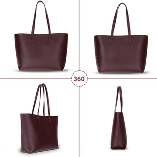 Solea Leather Women's Tote Bag, Burgundy