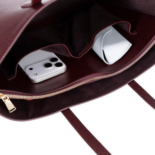 Solea Leather Women's Tote Bag, Burgundy