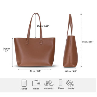 Solea Leather Women's Tote Bag, Tan