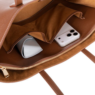 Solea Leather Women's Tote Bag, Tan