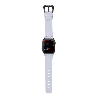 Sutton Leather Band for Apple Watch 46mm, Ice Blue, Black Hardware