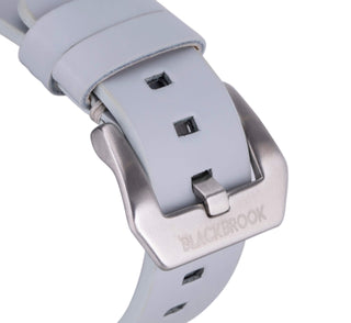 Sutton Leather Band for Apple Watch 46mm, Ice Blue, Silver Hardware