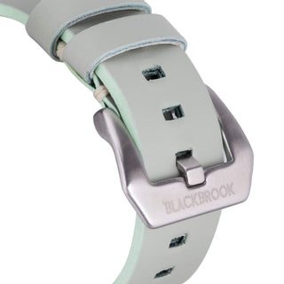 Sutton Leather Band for Apple Watch 46mm, Light Green, Silver Hardware