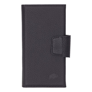 Tudor Tri-Fold Leather Wallet Case – iPhone 16, Pebble Black