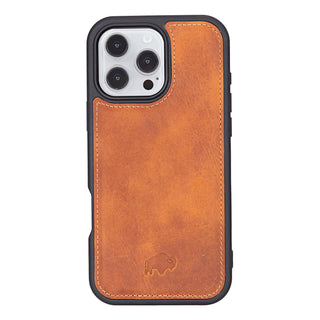 Tudor Tri-Fold Leather Wallet Case – iPhone 16 Pro Max, Golden Brown