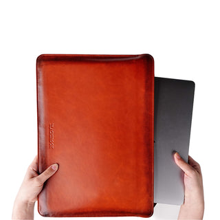 Full-Grain Leather MacBook Sleeve 15/16 inch in Burnished Tan
