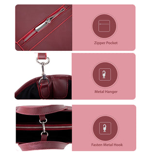 Valley Leather Tote Bag, Bordeaux