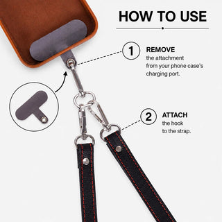 Marlow PU Leather Phone Strap & Wallet Set, Black