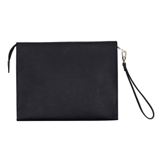 Adorn Leather Women's Wristlet Pouch Bag, Black - BlackBrook Case