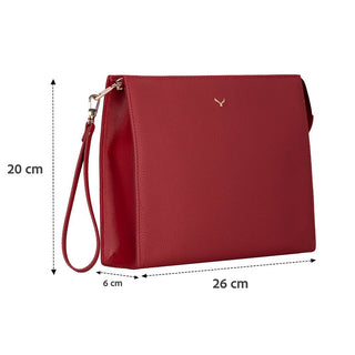Adorn Leather Women's Wristlet Pouch Bag, Red - BlackBrook Case