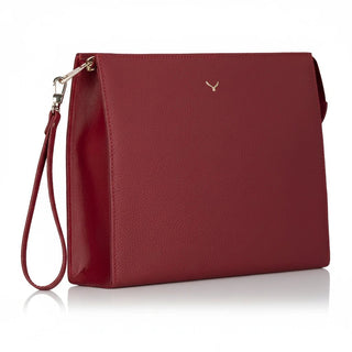 Adorn Leather Women's Wristlet Pouch Bag, Red - BlackBrook Case