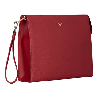 Adorn Leather Women's Wristlet Pouch Bag, Red - BlackBrook Case