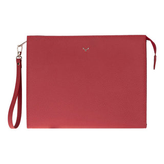 Adorn Leather Women's Wristlet Pouch Bag, Red - BlackBrook Case