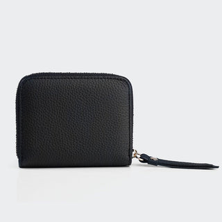Amalfi Women’s Mini Leather Wallet with Zipped Pocket – Mapi Edition, Black - Mapi