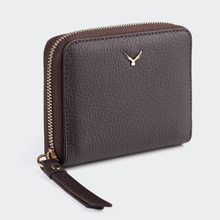 Amalfi Women’s Mini Leather Wallet with Zipped Pocket – Mapi Edition, Black - Mapi