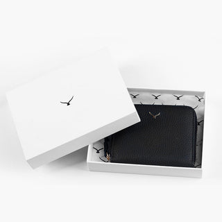 Amalfi Women’s Mini Leather Wallet with Zipped Pocket – Mapi Edition, Black - Mapi