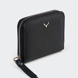 Amalfi Women’s Mini Leather Wallet with Zipped Pocket – Mapi Edition, Black - Mapi