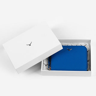 Amalfi Women’s Mini Leather Wallet with Zipped Pocket – Mapi Edition, Blue - Mapi