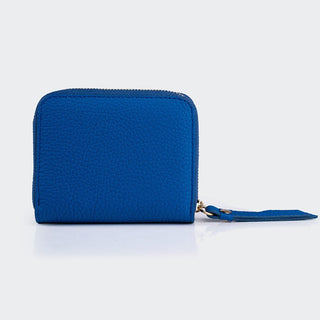 Amalfi Women’s Mini Leather Wallet with Zipped Pocket – Mapi Edition, Blue - Mapi