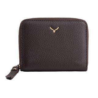 Amalfi Women’s Mini Leather Wallet with Zipped Pocket – Mapi Edition, Brown - BlackBrook Case