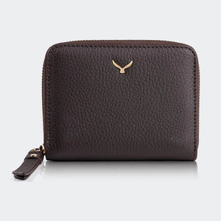 Amalfi Women’s Mini Leather Wallet with Zipped Pocket – Mapi Edition, Brown - Mapi