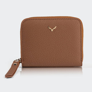 Amalfi Women’s Mini Leather Wallet with Zipped Pocket – Mapi Edition, Camel - Mapi