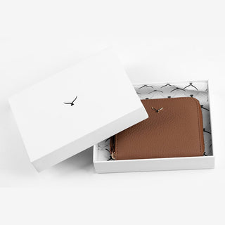 Amalfi Women’s Mini Leather Wallet with Zipped Pocket – Mapi Edition, Camel - Mapi