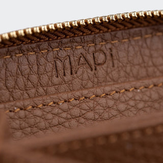 Amalfi Women’s Mini Leather Wallet with Zipped Pocket – Mapi Edition, Camel - Mapi