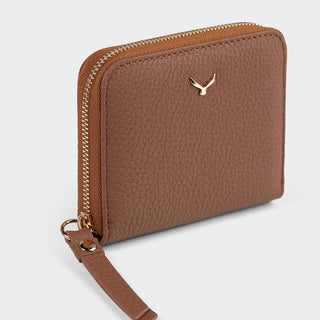 Amalfi Women’s Mini Leather Wallet with Zipped Pocket – Mapi Edition, Camel - Mapi