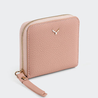 Amalfi Women’s Mini Leather Wallet with Zipped Pocket – Mapi Edition, Pink - Mapi