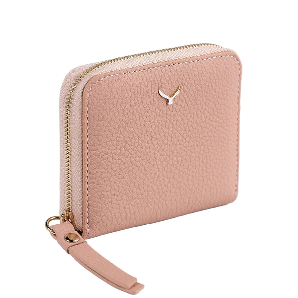 Amalfi Women’s Mini Leather Wallet with Zipped Pocket – Mapi Edition, Pink